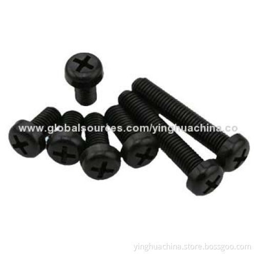 Nylon Pan Head Philips Screws, Natural Black Color, 94V-2 Fire-proofing Grade, G205